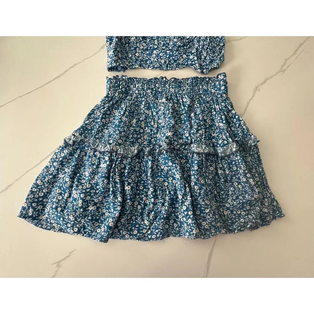 Shein Teen Girls Ditsy Floral Cami Top & Frill Detail Skirt Set 12-13Y